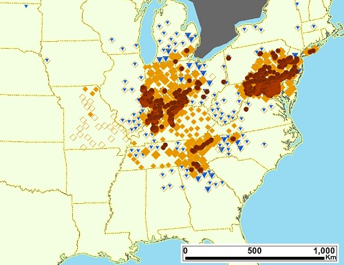 Map of 2021 cicada outbreak locations