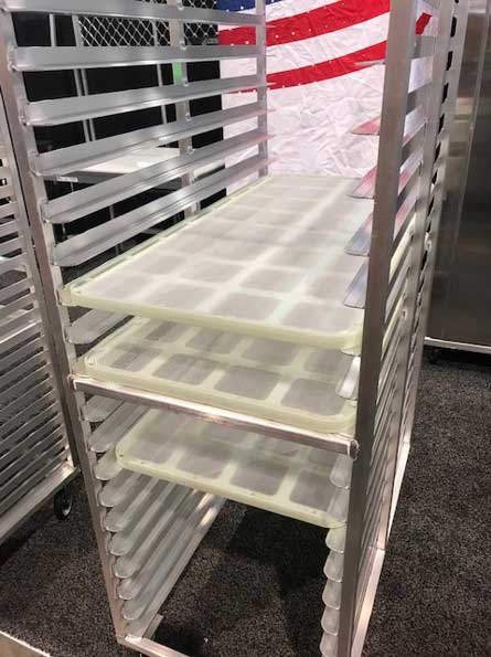 Industrial Netting’s food grade plastic mesh screens work perfectly with New Age Industrial drying racks.